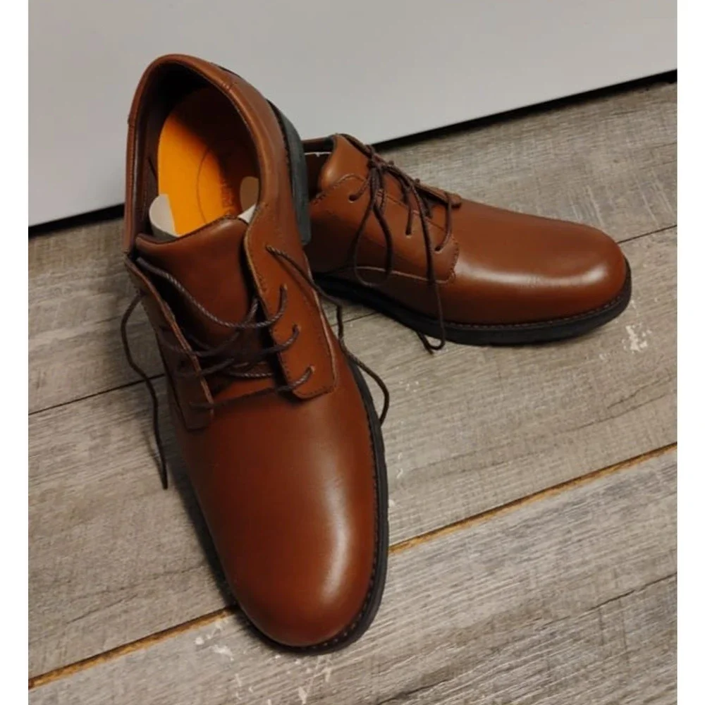 Timberland GSR Metro Brown Leather Oxford Waterproof Vibram Shoes 8.5 M 78531